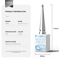 JTING Crystal Water Drop Top Coat Gel 6 Colores Sin HEMA/TPO Efecto Gotas de Agua Set de Esmalte en Gel Sin Capa Pegajosa Venta al por Mayor OEM