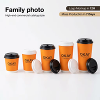 Gobelet en carton à double paroi 8oz 12oz 16oz 20oz 22oz avec logo personnalisé, jetable, pour café, avec couvercle, vente directe usine, pour boissons chaudes