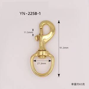 DWDP 75mm * 14mm latón redondo anillo giratorio ganchos a presión para collar de correa de perro - Product Image 6