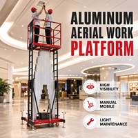 Nouvelle plateforme élévatrice verticale mobile hydraulique à double mât en aluminium, capacité de 300 kg, 6 m, 8 m, 10 m