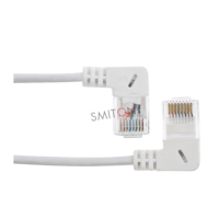 Câble Ethernet Slim Cat 6 90 °   Câble LAN RJ45 ultra fin et flexible à angle gauche, compatible Gigabit pour PC et routeur