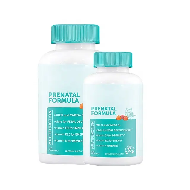 OEM Private Label prenatale integratore di acido folico DHA prenatale gummie vitaminiche per gli ormoni dell'equilibrio di aiuto ovulazione