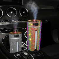 Purificateur d'air de voiture, humidificateur orné de diamants, diffuseur d'aromathérapie alimenté par USB, porte-gobelet, éclairage d'ambiance, barre d'oxygène