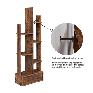<strong>Modern</strong> Wood Open Shelf Standing Display Short Book <strong>Shelves</strong> for Bedroom Living Room Office - Product Image 3