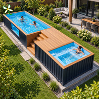 Piscine hors sol en fibre de verre, résistante au gel, style scandinave, jacuzzi extérieur, spa, conteneur durable