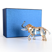 Modèle d'éléphant en cristal à facettes haut de gamme personnalisable Figurine de plante faunique tridimensionnelle créative pour plaques de trophées