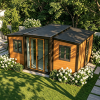 Maison conteneur extensible 20ft 40ft, maison préfabriquée modulaire, structure en acier, revêtement en bois, mini-maison pour hôtel, mini-maisons