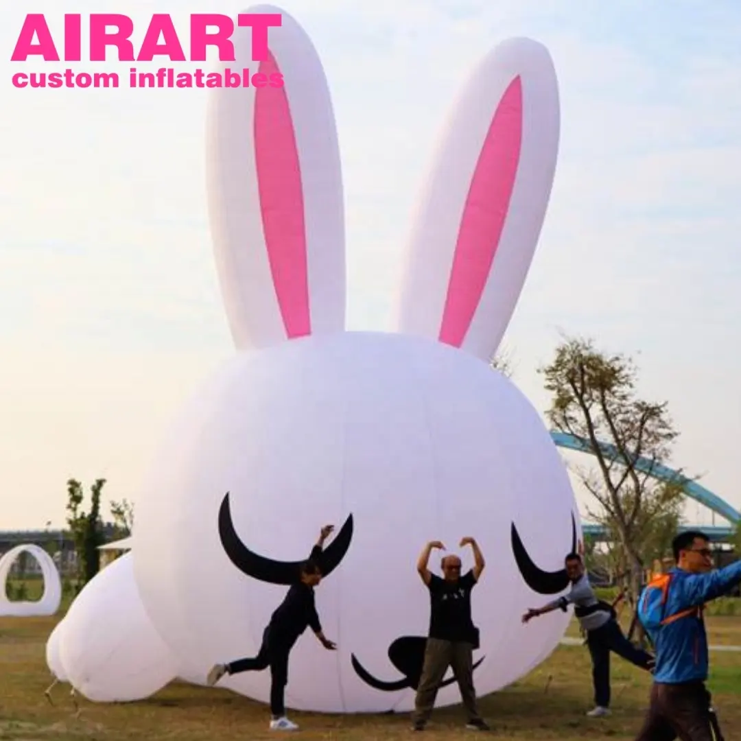 Cartoon Rabbait Giant Inflatable Head Balloon With Two Mega Ears