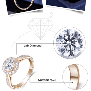 Anillo de Joyería para Mujer Messi Gems MS-305 con Engaste de Puntas, Oro Amarillo de 14K/18K, Diamante Sintético de Laboratorio de 3 Quilates, Anillo de Diamante Cultivado en Laboratorio HPHT - Product Image 4