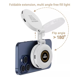 Lampe Selfie Magnétique pour <span class=keywords><strong>iPhone</strong></span> Magsafe, Anneau Lumineux LED 360° à Température de Couleur Réglable 2700-6500K, Alimenté par Batterie, avec Miroir Intégré - Product Image 3