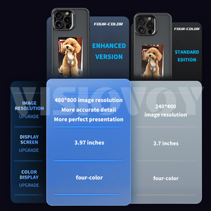 Funda para teléfono móvil inteligente DIY NFC de cuatro colores con pantalla de tinta electrónica Diseño de lujo a prueba de golpes para modelos 13 Pro Funda personalizable - Product Image 3