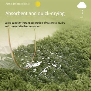 Tapis de bain floqué à motif de pieds, en polyester à poils longs, antidérapant en TPR, pour entrée de salle de bain, tapis de sol absorbant pour la maison et la douche - Product Image 5