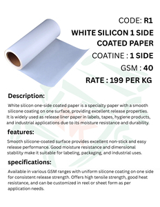 <b>White</b> Silicon One Side Coated Paper Roll High Quality Release Liner Paper for Labels <b>Tapes</b> Packaging and Industrial Applications - Product Image 5