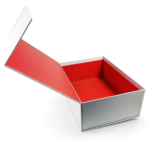 Customized Logo Printed Carton with Magnet White Shell <b>Red</b> Lining High Grade Flap Gift Box High <b>Heel</b> Gift Box - Product Image 4