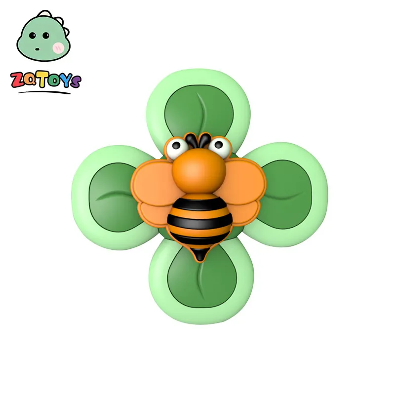 Zhiqu Toys bambini cartoon insect animal ventosa turn music spinning top baby bath water toys