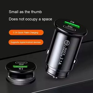 Usb Mini Car Phone Charger 3.1a Fast Charging Pd Usb c Car Charger A+c Dual Port Car Charger Adapter - Product Image 2