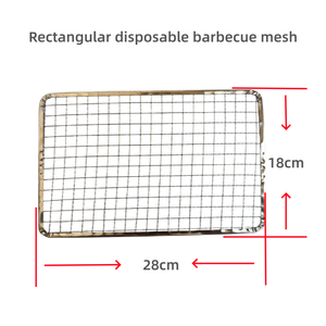 Griglia Quadrata in Filo d'Acciaio Spesso 18-28cm, Antiaderente, Portatile, per Barbecue a Carbone, Non Facilmente Deformabile, Usa e Getta - Product Image 1