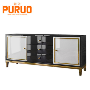 Table avec <span class=keywords><strong>console</strong></span> murale en <span class=keywords><strong>acier</strong></span> inoxydable mdf, 3 pièces, table en <span class=keywords><strong>verre</strong></span> pour le salon - Product Image 4
