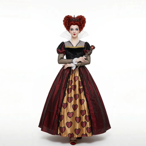 European and American Halloween Cosplay <strong>Red</strong> Heart Princess <strong>Queen</strong> Alice's Adventures in Wonderland Poker <strong>Red</strong> Peach <strong>Queen</strong> Dress - Product Image 3
