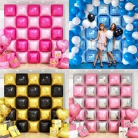 Ballons en aluminium carrés double face pour arche murale de fond de scène pour décorations de fête d'anniversaire, de mariage, de Noël et d'Halloween