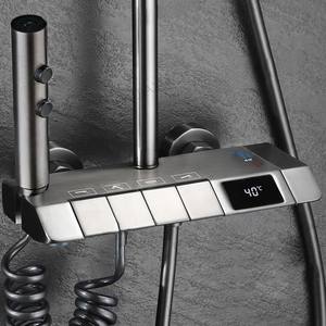 Ensemble <span class=keywords><strong>de</strong></span> douche à touches <span class=keywords><strong>de</strong></span> piano gris, <span class=keywords><strong>robinet</strong></span> <span class=keywords><strong>de</strong></span> salle <span class=keywords><strong>de</strong></span> bain avec affichage numérique, système <span class=keywords><strong>de</strong></span> douche pour baignoire, <span class=keywords><strong>robinet</strong></span> fonctionnel chaud et froid - Product Image 2