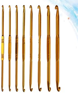 Juego de ganchos de <span class=keywords><strong>ganchillo</strong></span> tunecinos de aluminio, agujas de tejer de doble cabeza, Kits de herramientas - Product Image 2
