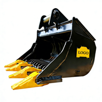 Godet d'excavatrice polyvalent série MS, double vérin, inclinable à 45 degrés, hydraulique, pour nivellement et creusement, compatible CAT Komatsu