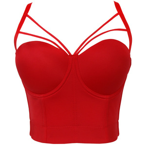 Triangolo da donna con taglio incrociato liscio per festa di nozze Bustier Crop top <span class=keywords><strong>corsetto</strong></span> da donna - Product Image 4