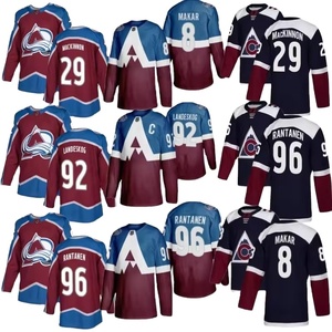 Maillot de hockey sur glace cousu pour homme Colorado 29 Nathan MacKinnon 8 Cale Makar 92 Gabriel Landeskog 96 <span class=keywords><strong>Mikko</strong></span> Rantanen Sports - Product Image 1