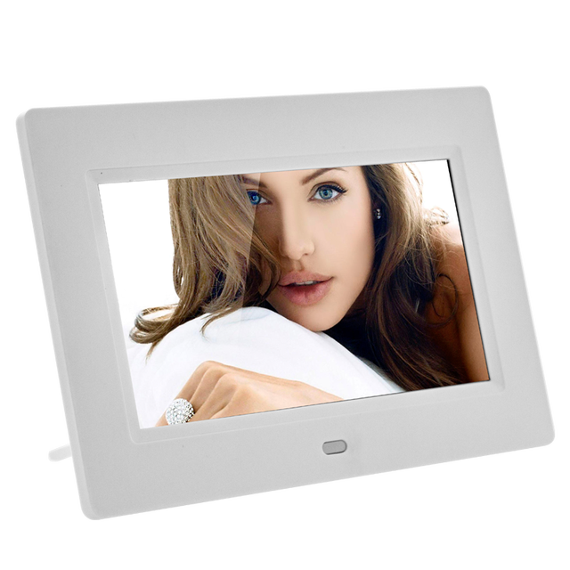 White Plastic Digital Photo Frame 7 Inch LED Photo Frame CE FC RoHS Verified