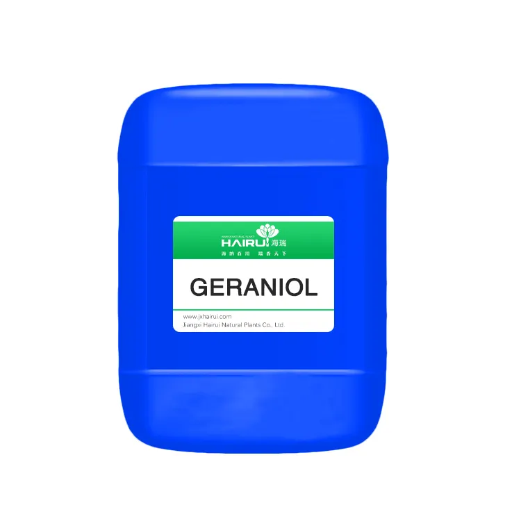 El fabricante suministra directamente aceite de geraniol aceite a granel de geraniol puro de alta pureza