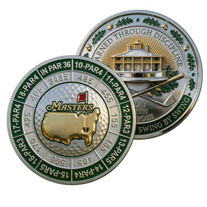 Pièce de monnaie commémorative Augusta Masters de Golf, artisanat métallique, ornement carte du parcours, souvenir pour les fans de golf, médaille ronde portable - Product Image 1