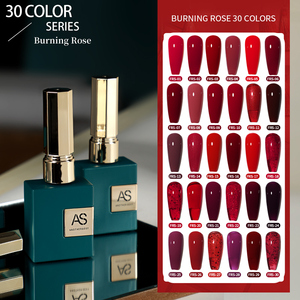 Kit de vernis à ongles en gel rouge rose pour la Saint-Valentin, marque privée AS, logo personnalisé, 15 ml, vernis UV gel avec couche de base et de finition - Product Image 4