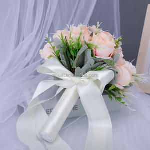 Favores <span class=keywords><strong>DE</strong></span> BODA puros y románticos, decoración nupcial personalizada, flores <span class=keywords><strong>de</strong></span> simulación artificiales, ramo atado a mano - Product Image 6