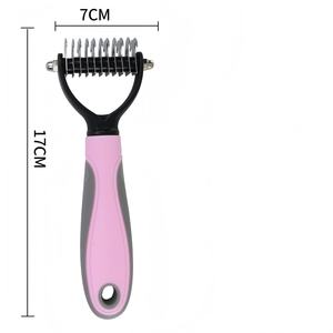 2025 Herramienta de doble cara para deslanar y desenredar el pelo, rastrillo para subpelo, peine para mascotas, cepillo eficaz para eliminar nudos y pelo suelto para perros y gatos - Product Image 2