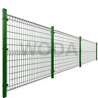 Clôture en treillis métallique enduit de PVC vert à bon prix Clôture 3D sans creusage Clôture en fil soudé de sécurité en acier de 6ftx8ft