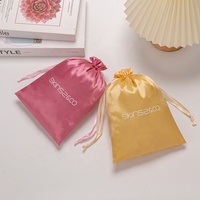 Sacs à cordon personnalisés réutilisables en satin de soie or rose, écologiques, pour emballage de cadeaux et extensions capillaires, sacs anti-poussière