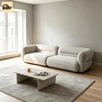 OKF Canapé sectionnel en velours blanc 4 places personnalisable Design moderne élégant et minimaliste pour villa bureau salon simple