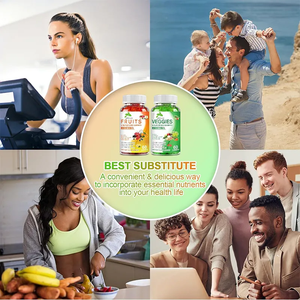 Gummies de Vitamine C aux Fruits et Légumes pour Adultes, Marque Privée OEM/ODM, Fournisseur d'Usine, 60 Comprimés Multicolores, Complément Quotidien pour la Mémoire - Product Image 4