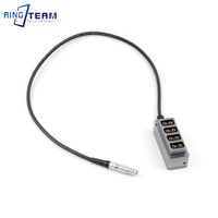 Adaptateur répartiteur de câble HUB D-Tap femelle 3 broches vers 4 ports OEM/RingTeam ABS pour accessoires d'alimentation photographique