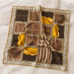Custom Digital Printed 100% Silk Square Scarf Neck Scarf Bag Decoration Personalized Luxury Silk Scarf Any Size ODM Manufacturer - Product Image 2