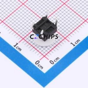 TSA06131-070B332CA-006E Tactile Switch Through hole-4P,6.1x6.1mm Switch Single Pole Single Throw Round Button 1.8N 6.1mm - Product Image 2