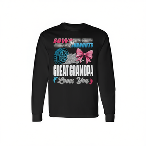 Camiseta de manga larga con estampado de Burnouts Or Bows Great Grandpa Loves You para revelación del género - Product Image 2