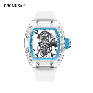 Montres mécaniques oem haut de gamme montres richard en cristal de saphir montres mécaniques classiques en cristal de saphir en forme de dôme
