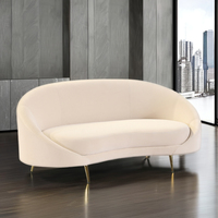 Canapé de salon courbe de Style nordique crémeux 170cm moderne hôtel appartement pieds en métal décor de mariage minimaliste lune Loft canapé