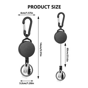 OEM ODM Wholesale Custom Logo ABS Plastic Heavy Duty Retractable Badge Reel With Carabiner Keychain For ID Card Badge Holder - Product Image 2