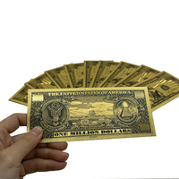 Prix promotionnel Collection Cadeau Billet de banque en plastique de 1 million de dollars avec feuille d'or 24 carats