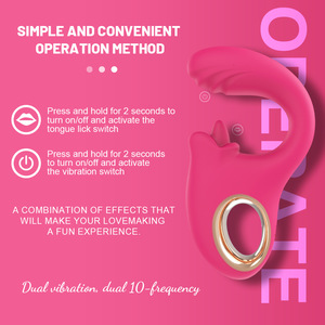 เครื่องสั่นกระตุ้นจุดจีสำหรับผู้หญิง แบบใช้ลิ้นเลีย ชาร์จผ่าน USB ผลิตจากซิลิโคน ของเล่นทางเพศสำหรับผู้หญิง ผลิตภัณฑ์สำหรับผู้ใหญ่ เครื่องนวดสั่น - Product Image 3