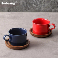 Tasse à café en céramique de 150 ml (5 oz), petite tasse à cappuccino, mug plat blanc, tasse à thé colorée émaillée pour café, restaurant, maison