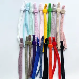 0.3-0.5 cm braided spandex adjuster cord lock ear loop rope elastic for mask